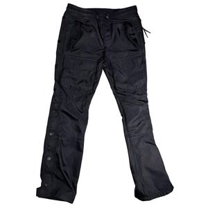 Rockstar Original Mens Black Nylon Cargo Pants Baggy Snap Side Rocker Thrashed M